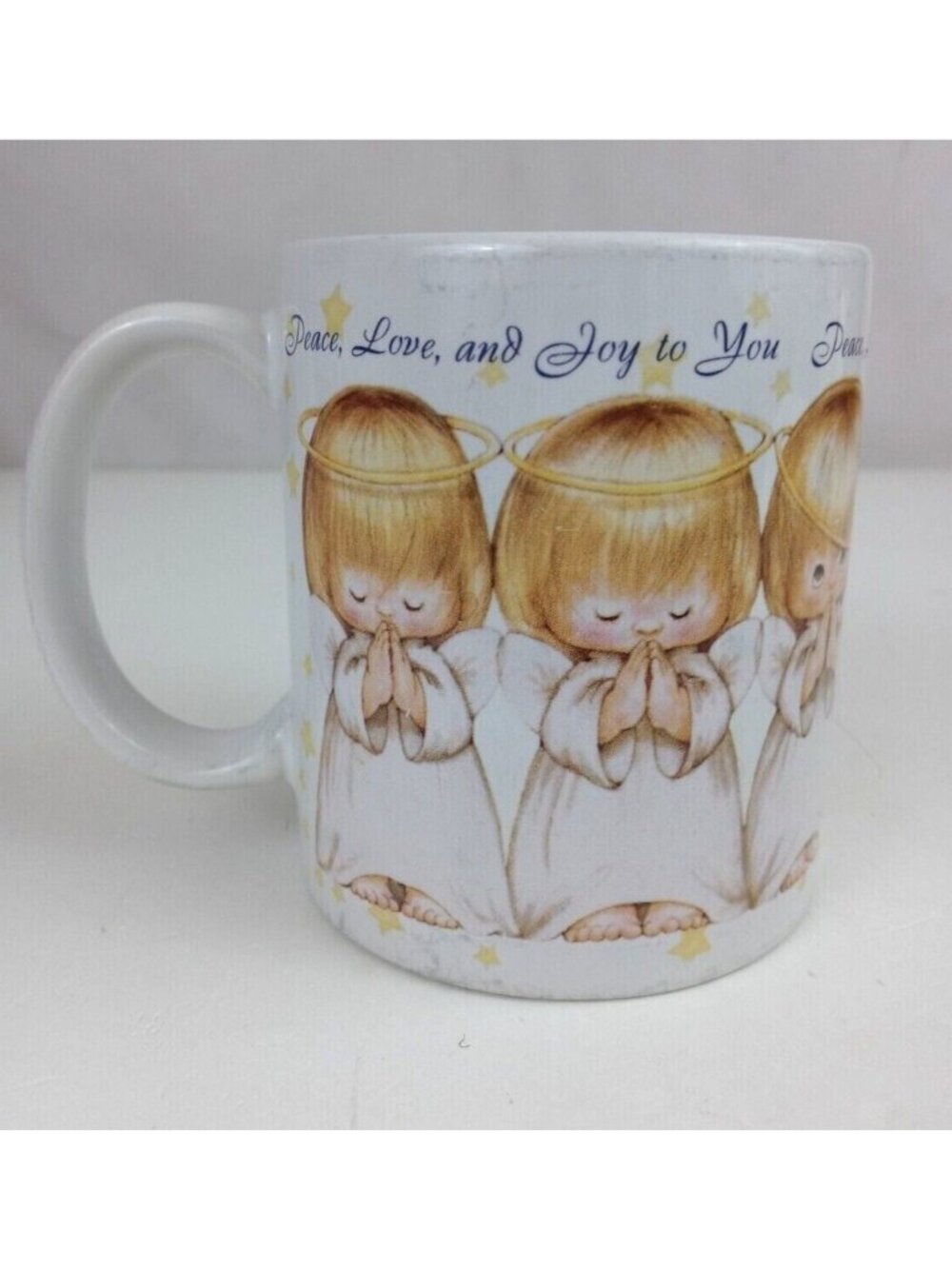 Hallmark Three Praying Angels Peace Love and Joy Coffee Cup Mug